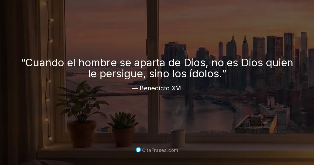"Cuando el hombre se aparta de Dios, no es Dios quien le persigue, sino ...